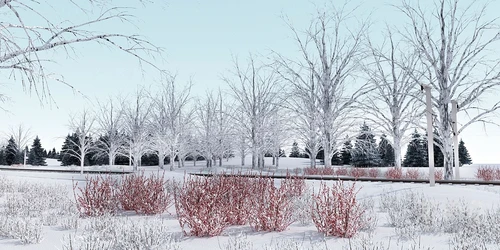 现代铁路雪景景观