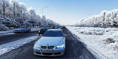 现代公路雪景景观