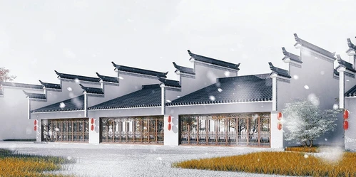 中式徽派古建商业街
