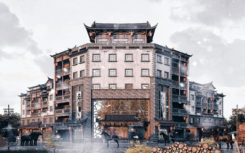 中式古建商业街