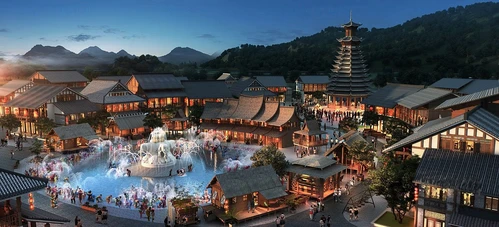 中式度假村鸟瞰