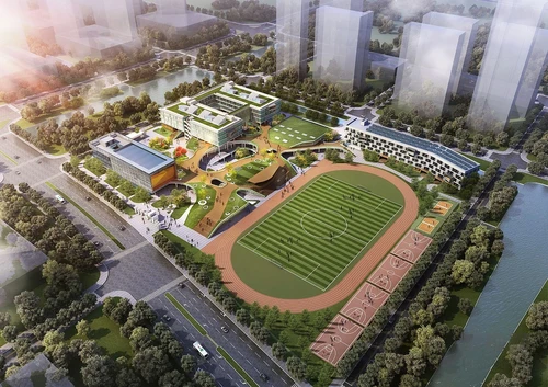 现代学校鸟瞰