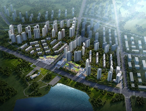 现代住宅小区鸟瞰