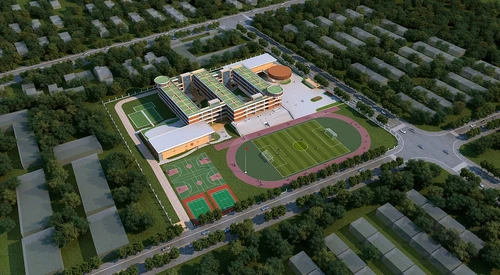 现代学校鸟瞰