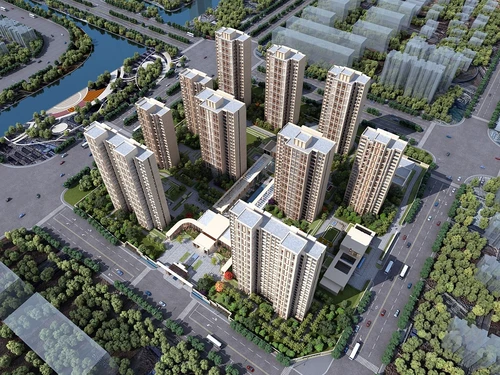现代住宅小区鸟瞰
