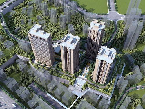现代高层住宅小区鸟瞰