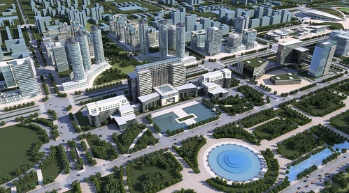 现代城市建筑鸟瞰规划