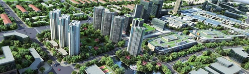 现代城市建筑鸟瞰
