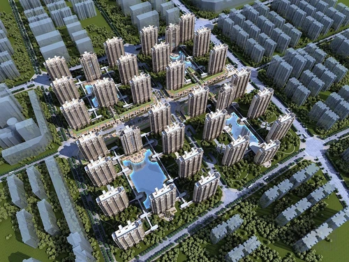 现代住宅小区鸟瞰