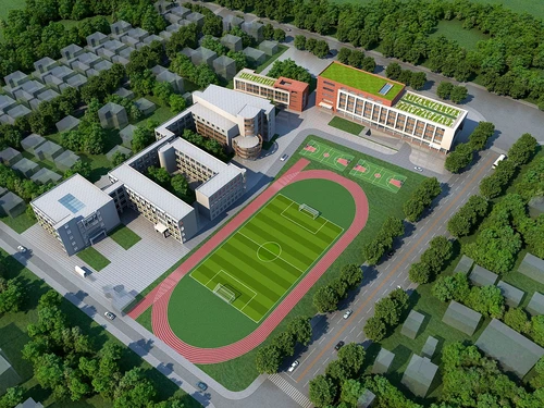 现代学校鸟瞰