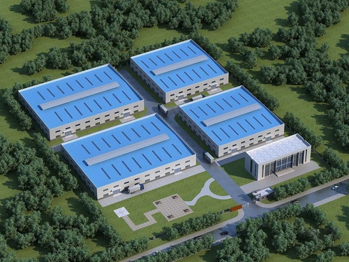 现代厂房厂区鸟瞰