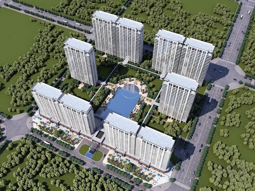 现代住宅小区鸟瞰