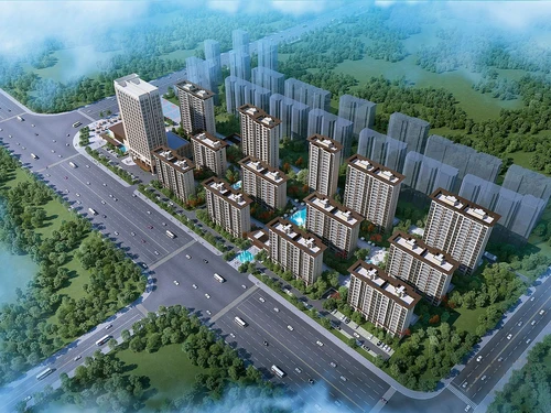 现代住宅小区鸟瞰