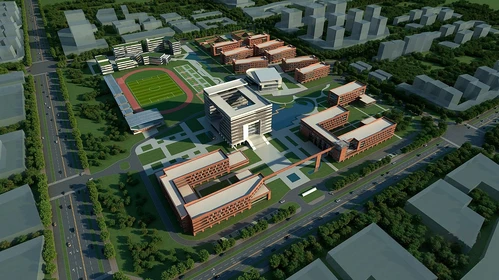 现代学校鸟瞰