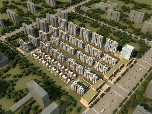 现代住宅小区鸟瞰规划