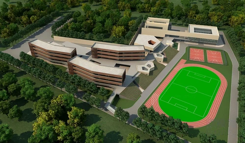 现代学校鸟瞰
