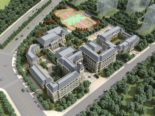 简欧学校鸟瞰