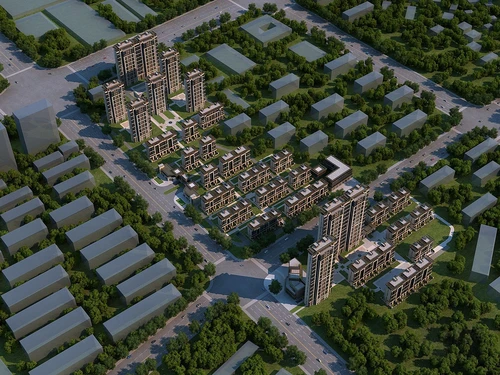 简欧住宅小区鸟瞰规划