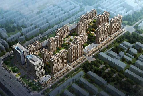 简欧住宅小区鸟瞰