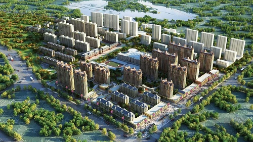 欧式住宅小区鸟瞰规划