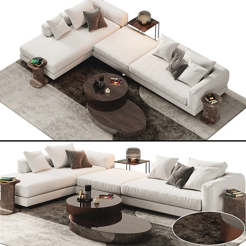 Minotti 现代多人沙发茶几组合