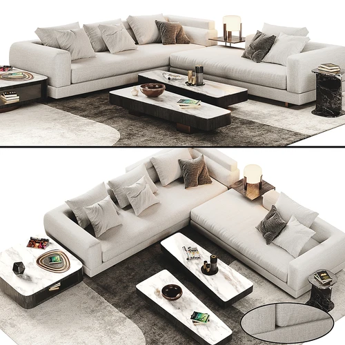 Minotti 现代沙发茶几组合