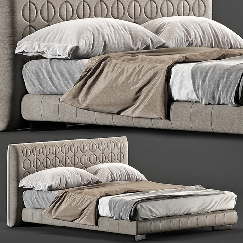 Minotti 现代轻奢布艺双人床