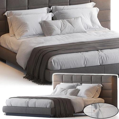 Minotti 现代布艺双人床