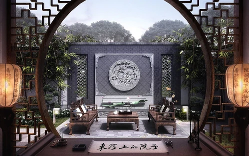 新中式庭院景观