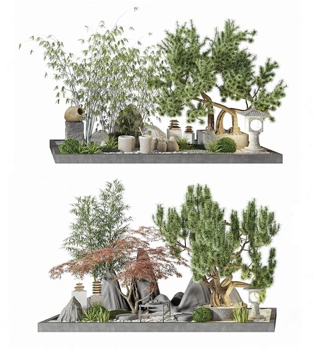 新中式庭院景观小品