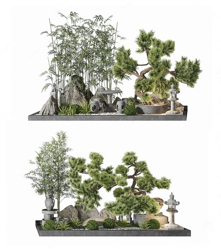 新中式庭院景观小品
