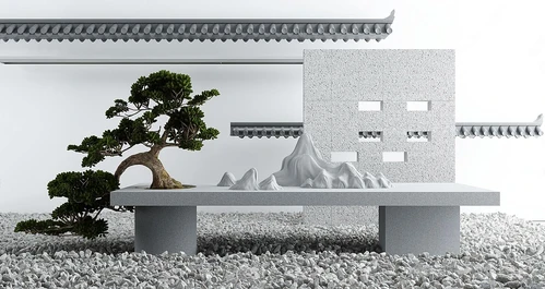 新中式庭院景观小品