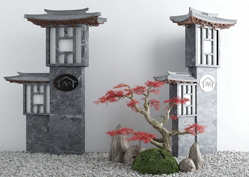 新中式庭院景观小品