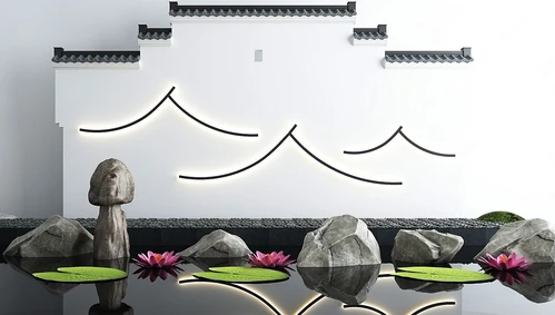 新中式庭院景观小品