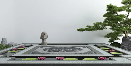 新中式庭院景观小品