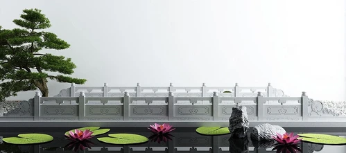 新中式庭院小桥流水景观