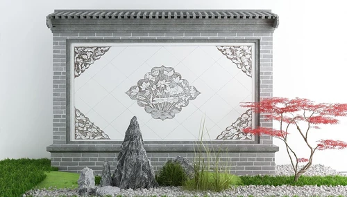 新中式庭院景观围墙