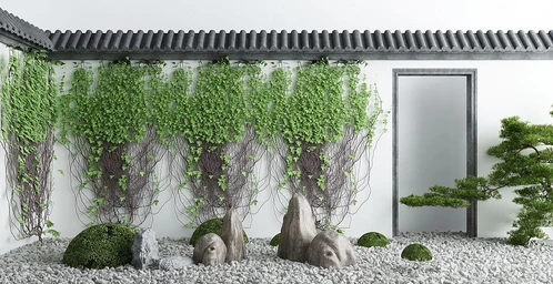新中式庭院景观小品