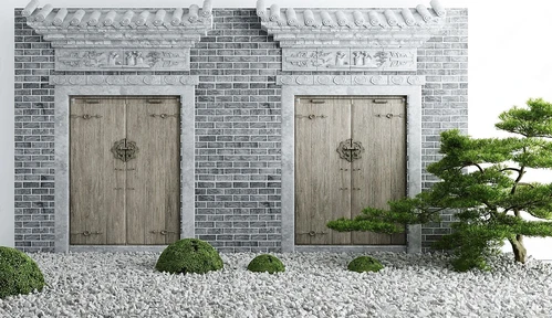 新中式庭院景观大门景观