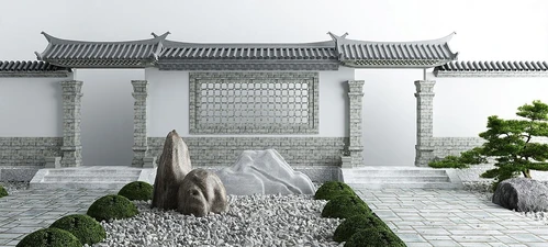 新中式庭院景观小品