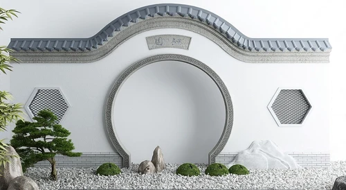 新中式庭院景观小品