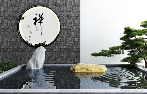 新中式庭院景观小品