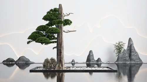 新中式景观松树