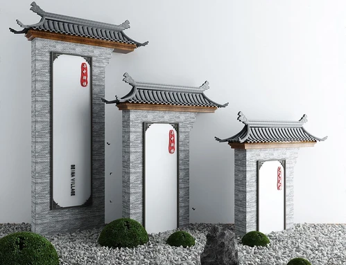 新中式庭院景观景观牌坊