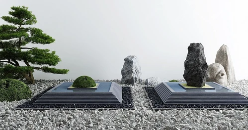 新中式庭院景观小品