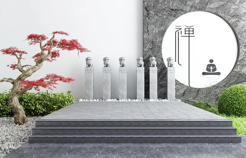 新中式庭院景观小品