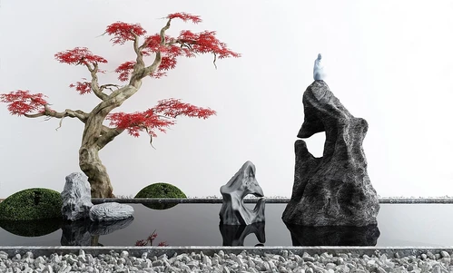新中式庭院景观小品