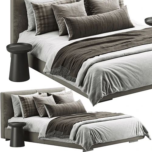 Flexform 现代布艺双人床