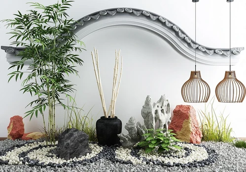 日式禅意庭院景观小品