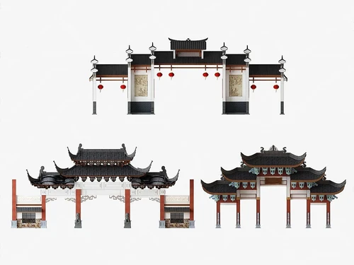 中式古建牌坊牌楼